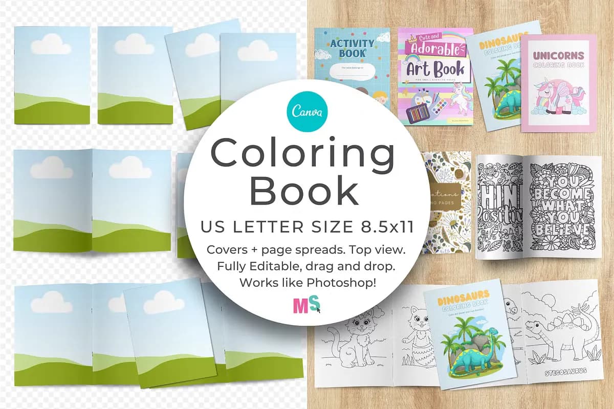 COLORING BOOK MOCKUP