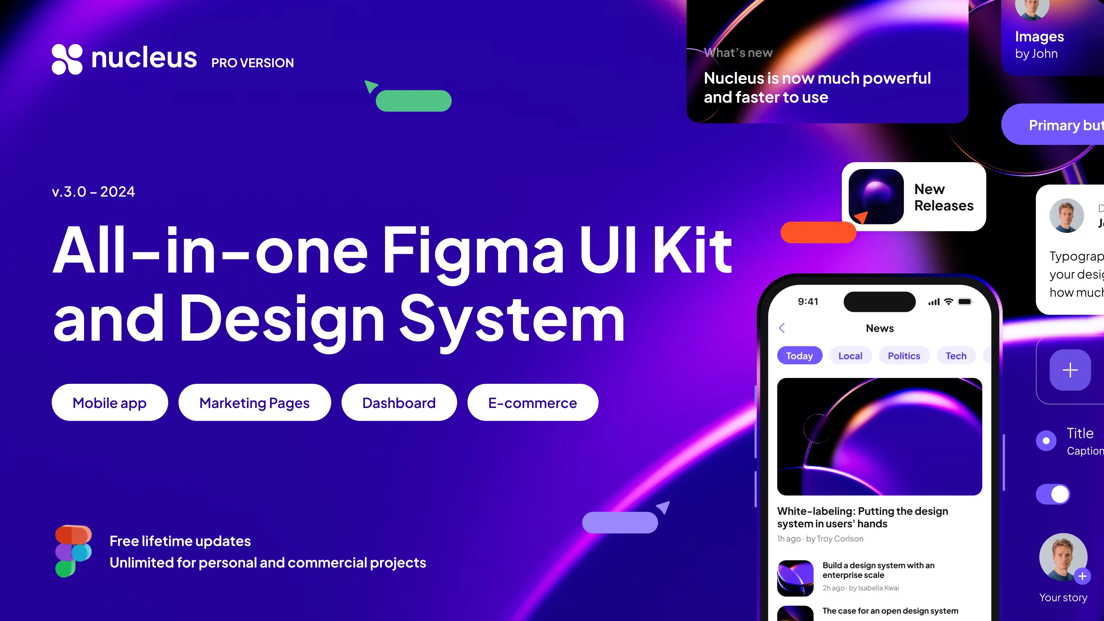 Nucleus UI PRO – Figma UI Kit and Design System (Mobile and Web)